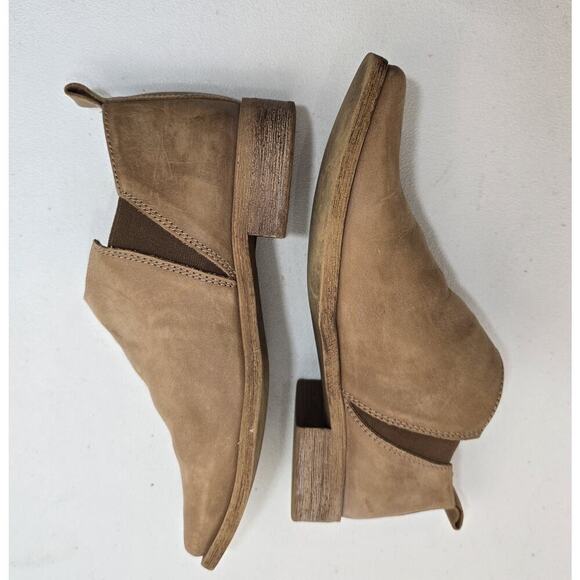 FREE PEOPLE Brixton Ankle Boot Washed Tan Leather Pull On Western Bootie Size 36 - Picture 3 of 9